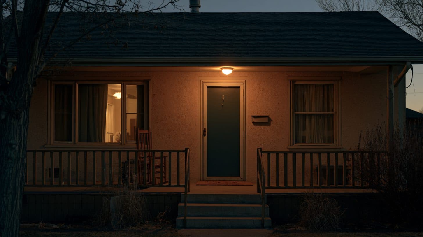 A porch light on, a door closed — the quote that never got an answer.