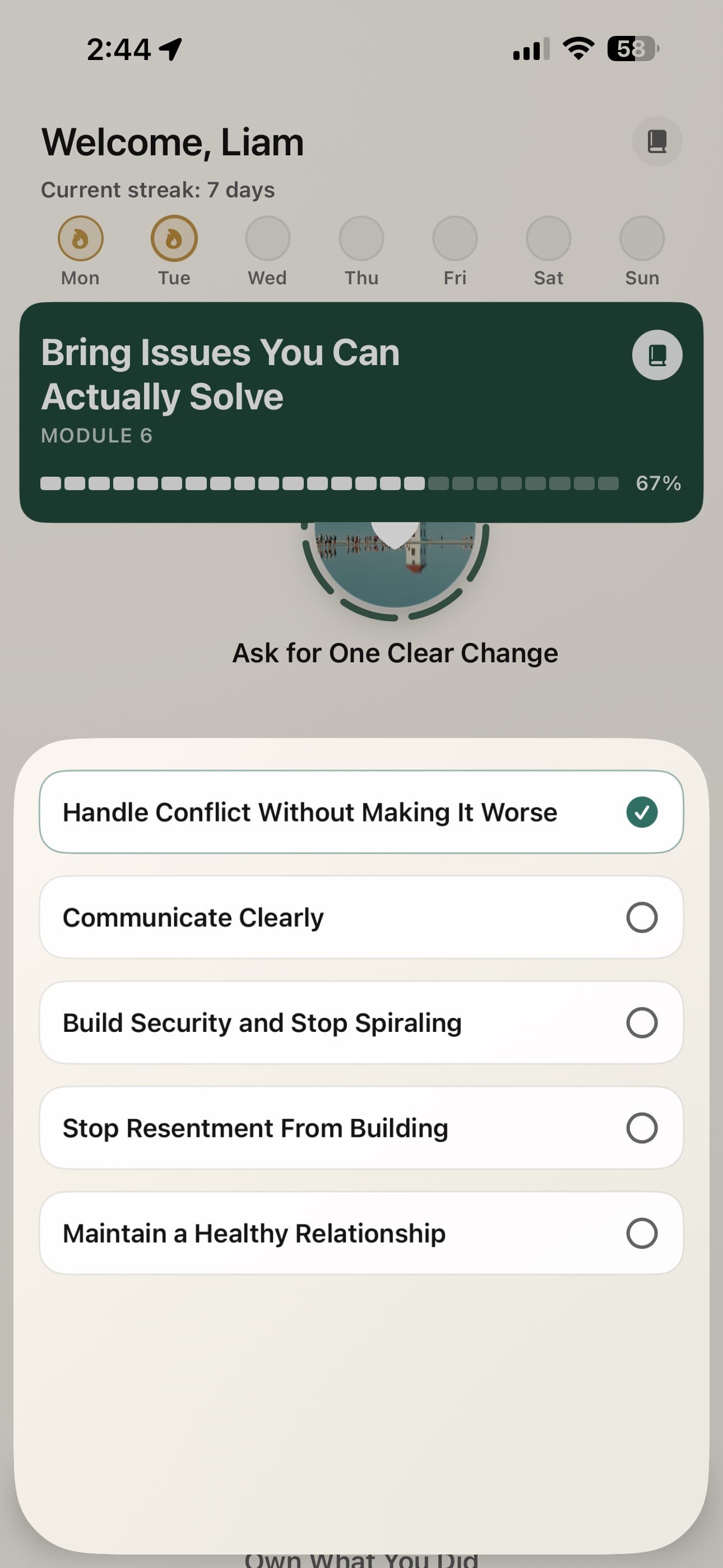 Follow a guided course screenshot