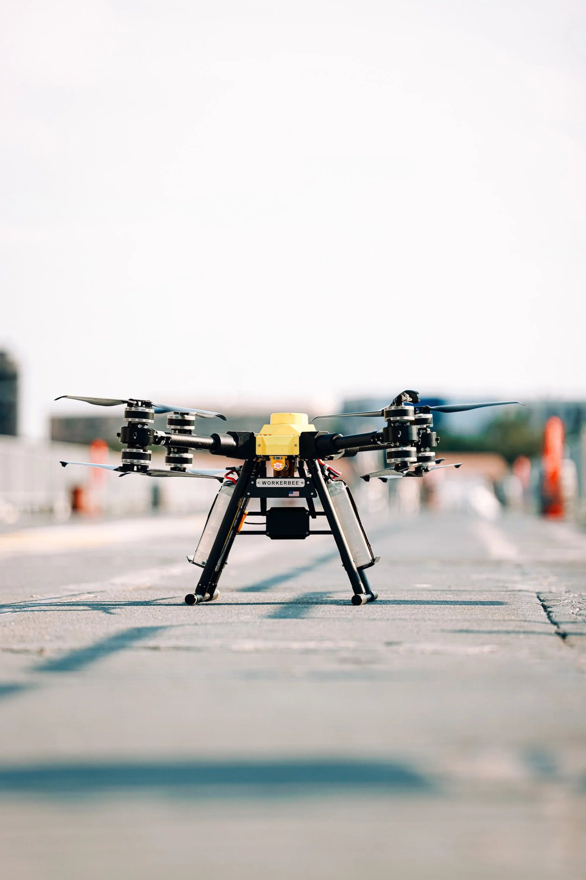 Cleaning drone on the ground