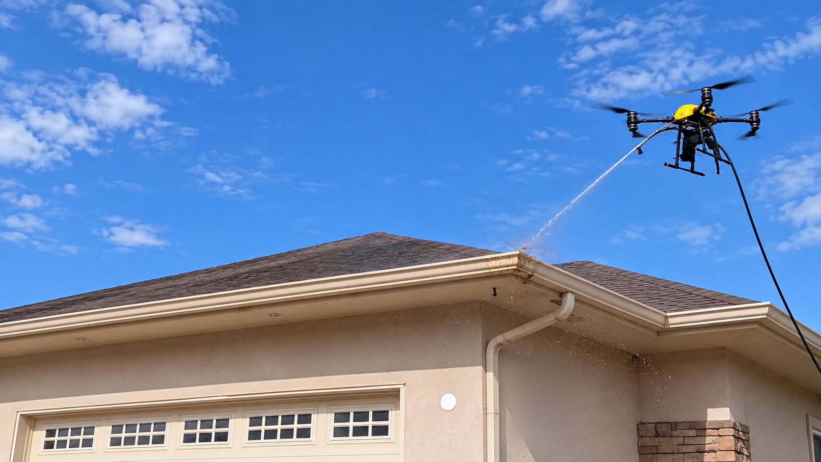 Gutter cleaning at a home