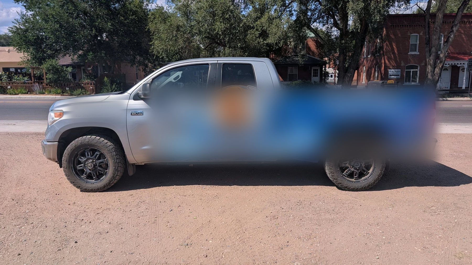 Work truck with its livery blurred